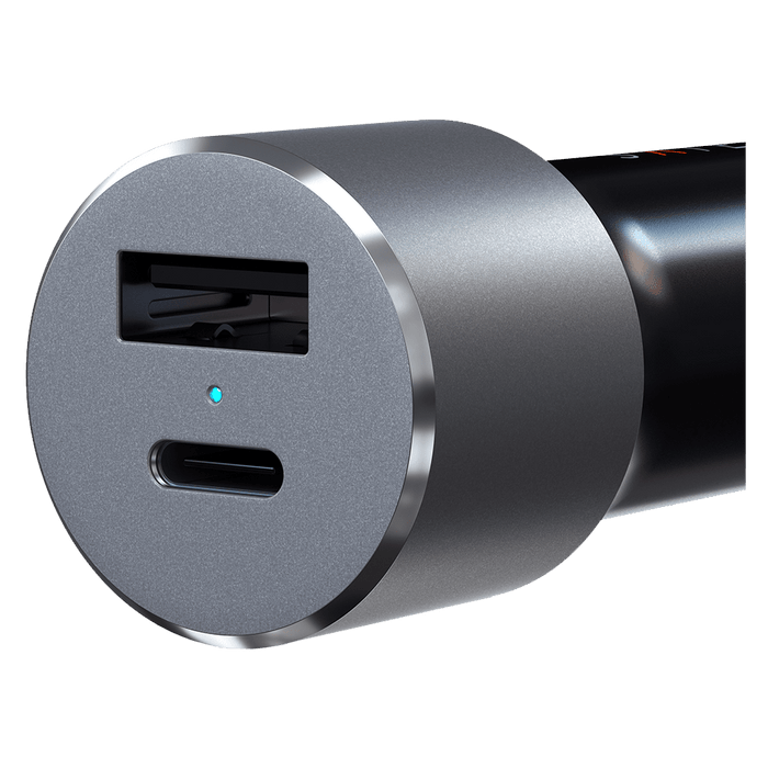 Satechi 72W USB C PD and USB A Dual Port Car Charger Space Gray