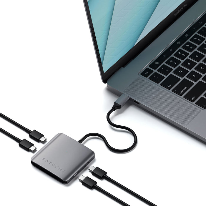 Satechi 4 Port USB C Hub Gray