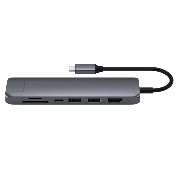 Satechi USB C Slim Multi Port with Ethernet Adapter Space Gray