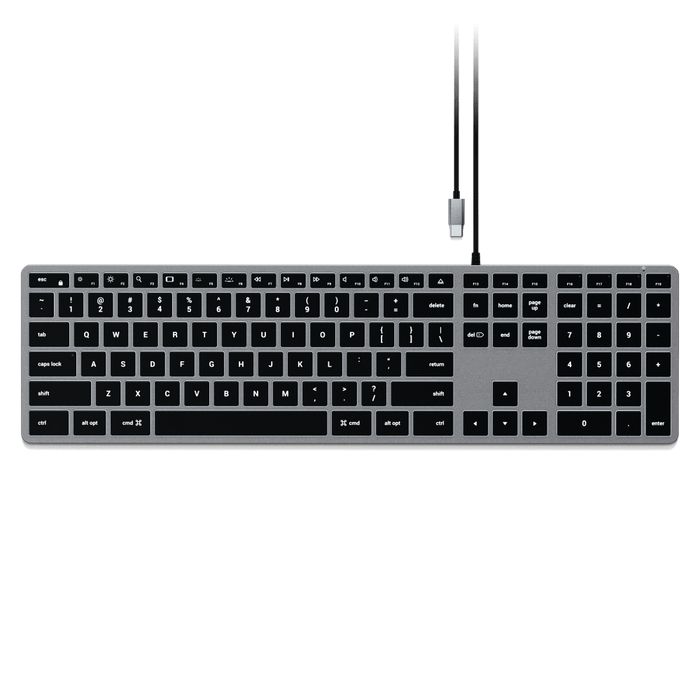 Satechi Slim W3 Wired Backlit Keyboard Space Gray