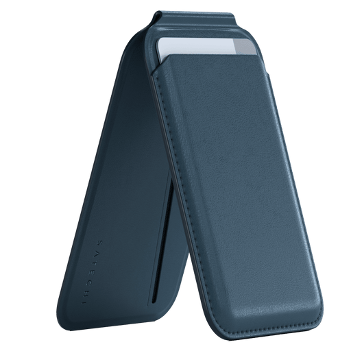 Satechi Vegan Leather Magentic Wallet Stand Blue
