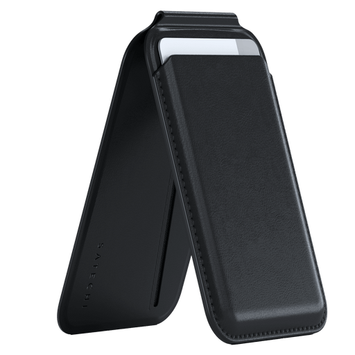Satechi Vegan Leather Magentic Wallet Stand Black