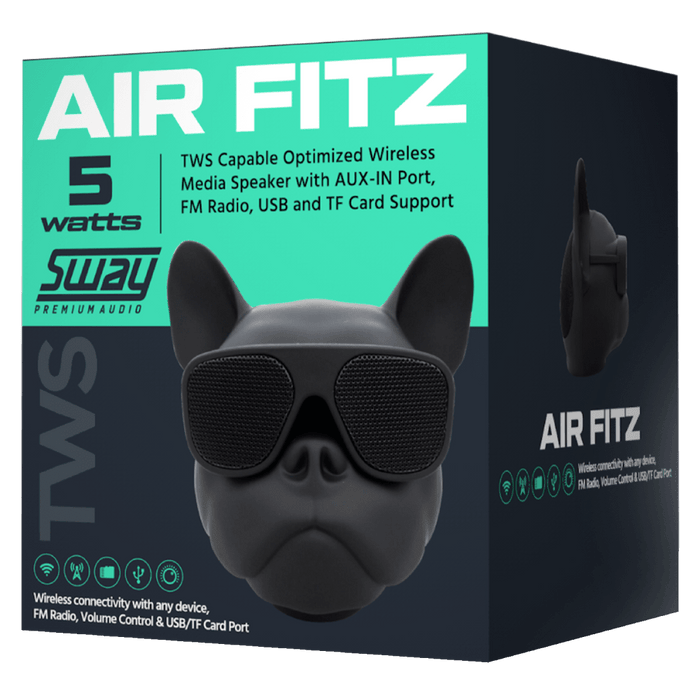 Sway Air Fitz Desktop Bluetooth Media Speaker Black