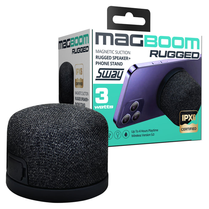 Sway MagBoom RUGGED Water Resistant MagSafe Bluetooth Speaker Black