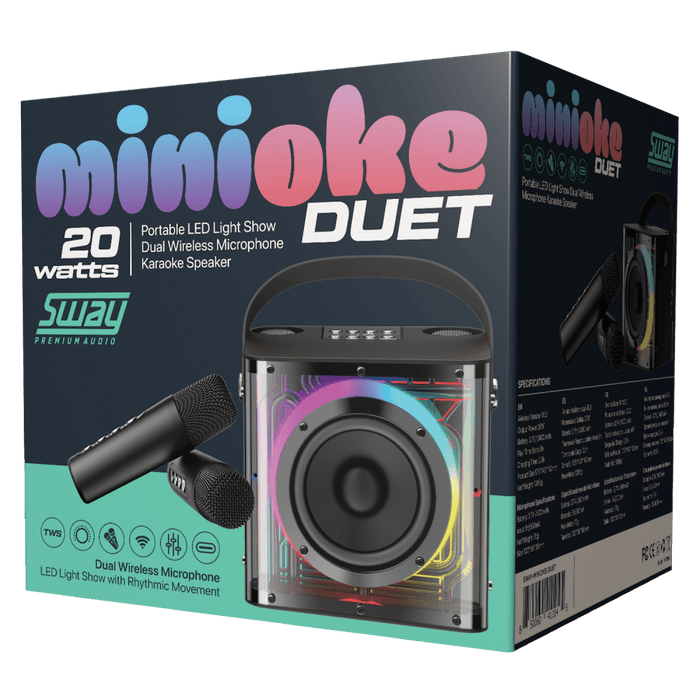 Sway Minioke DUET 20W Speaker with Dual Wireless Microphones