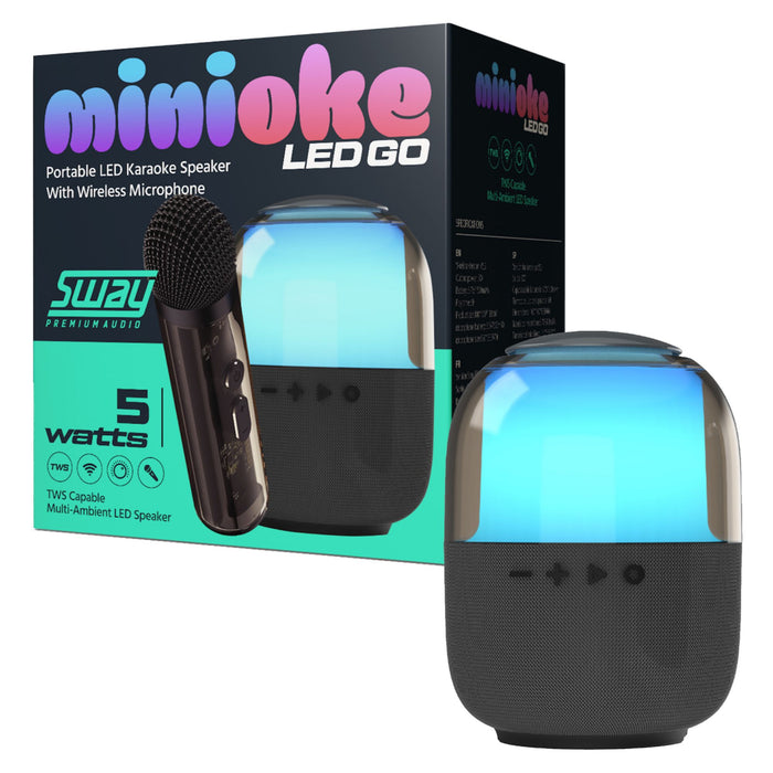 Sway Minioke LED Go Bluetooth Karaoke Speaker Black