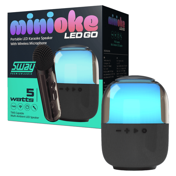 Sway Minioke LED Go Bluetooth Karaoke Speaker Black