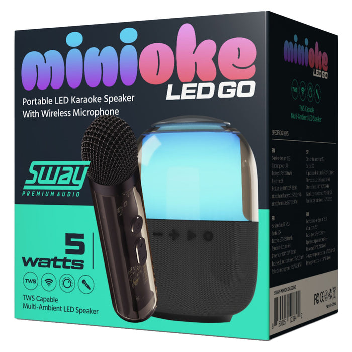 Sway Minioke LED Go Bluetooth Karaoke Speaker Black