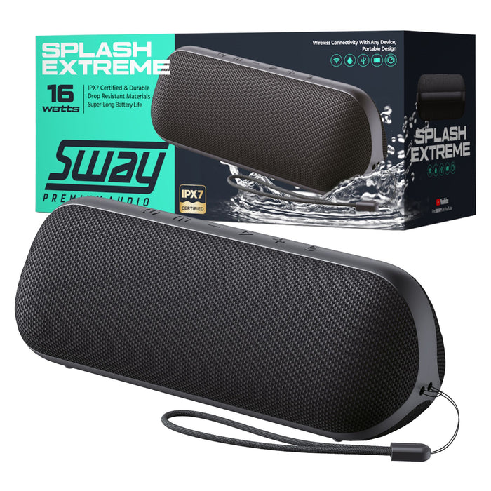 Sway Splash Extreme Waterproof Bluetooth Speaker Black