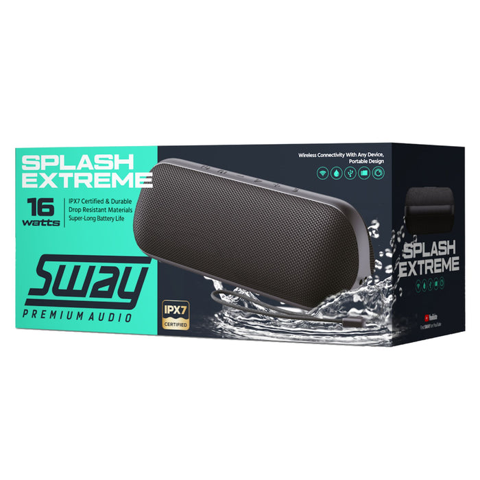 Sway Splash Extreme Waterproof Bluetooth Speaker Black