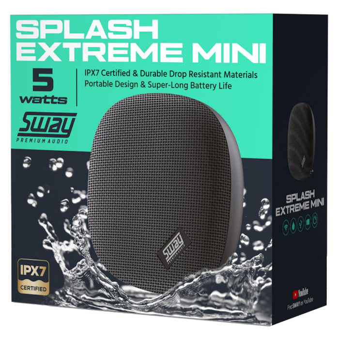 Sway Splash Extreme Mini Waterproof Bluetooth Speaker Black