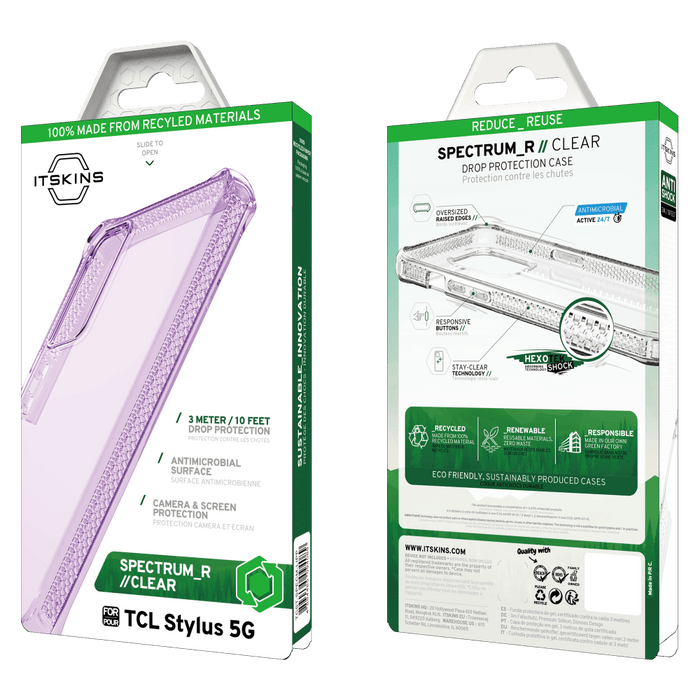 ITSKINS Spectrum_R Clear Case for TCL Stylus 5G Light Purple