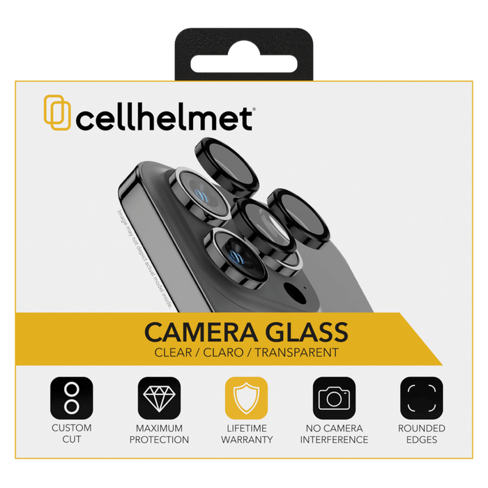 cellhelmet Tempered Glass Camera Screen Protector for Apple iPhone 15 Pro / iPhone 15 Pro Max Clear
