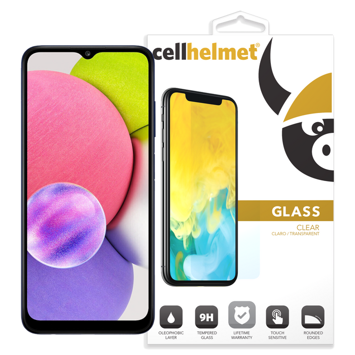 cellhelmet Tempered Glass Screen Protector for Samsung Galaxy A03s Clear