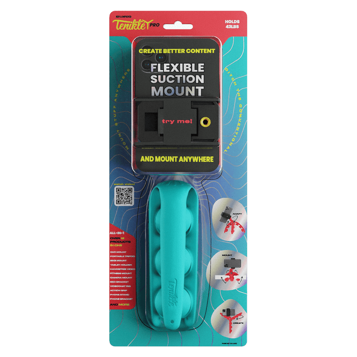 Tenikle PRO Bendable Suction Cup Tripod Mount Teal