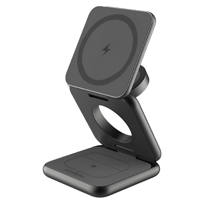 prodigee Trio 3 in 1 Magnetic Charger for Apple iPhones / Watches / Airpods Gray