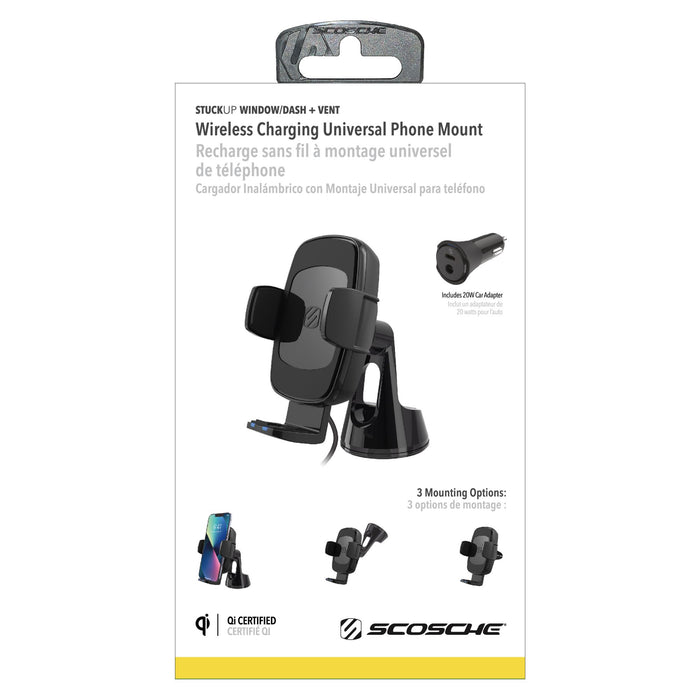 Scosche 15W Wireless Charging Universal Car Mount Black