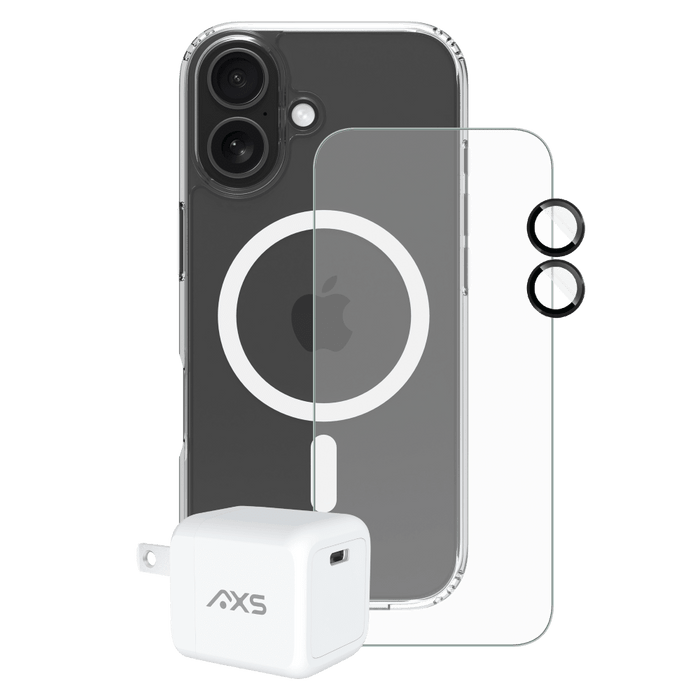 AXS ULTRA CLEAR MagSafe 4-in-1 Starter Kit Bundle for Apple iPhone 17 Clear