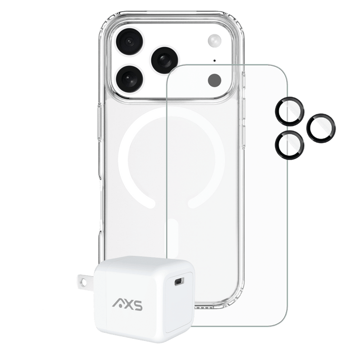 AXS ULTRA CLEAR MagSafe 4-in-1 Starter Kit Bundle for Apple iPhone 17 Pro Max Clear