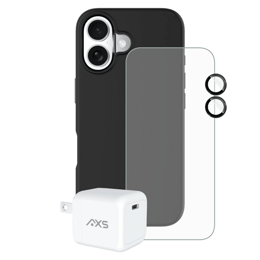 AXS Pulse Starter Kit 4-in-1 Bundle (Case / Screen Protector / Wall Charger / Lens Protectors) for Apple iPhone 17