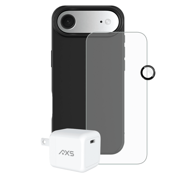 AXS Pulse Starter Kit 4-in-1 Bundle (Case / Screen Protector / Wall Charger / Lens Protectors) for Apple iPhone Air