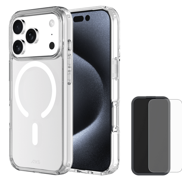 AXS ULTRA CLEAR MagSafe Case with ARMORGlass Pack for Apple iPhone 17 Pro Max Clear