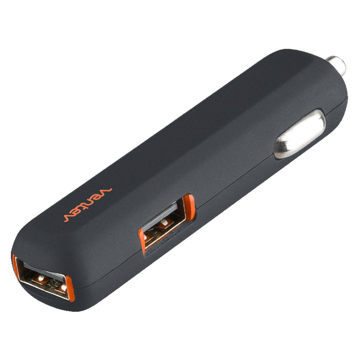Ventev 24W ULTRAFAST USB-A Dual Mini Car Charger and USB-A to Micro-USB Cable Gray