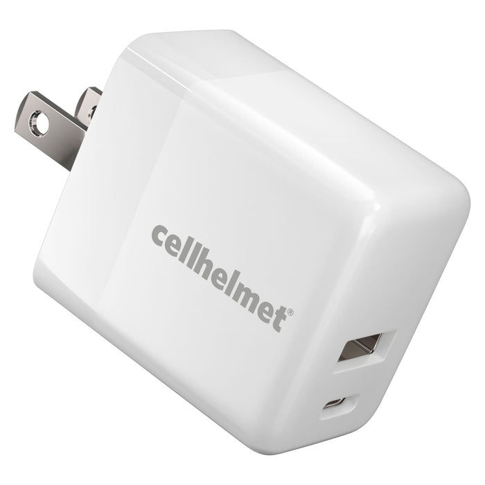 Cellhelmet USB A and USB C Dual Wall Charger 20W PD White