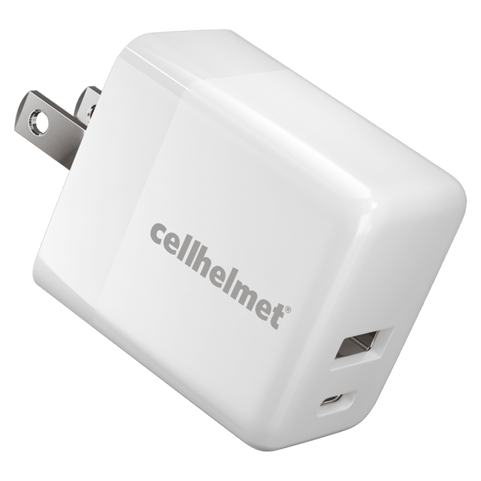 cellhelmet USB A and USB C Dual Wall Charger 20W PD White