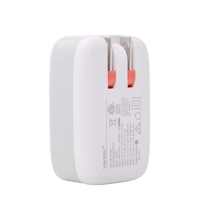 Ventev 20W PD USB C Wall Charger and USB C to USB C Cable 3.3ft White