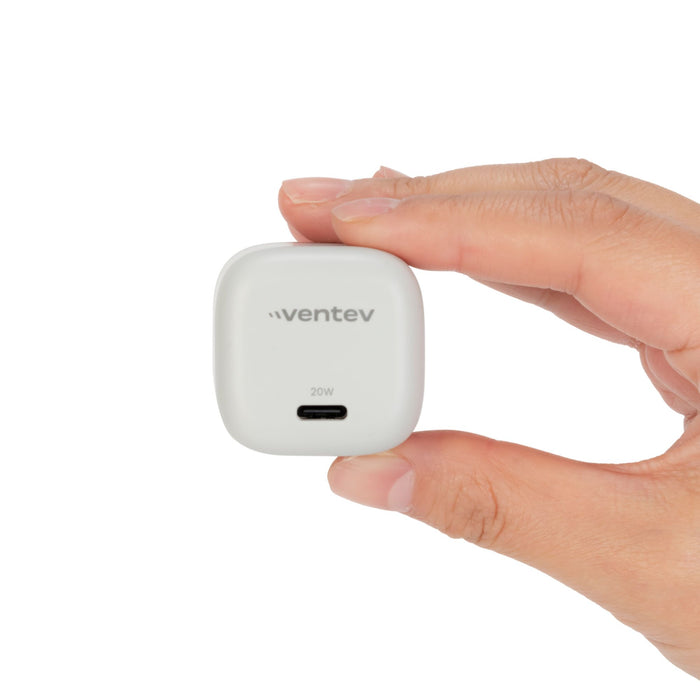 Ventev 20W ULTRAFAST USB-C Universal Mini Wall Charger and USB-C to Apple Lightning High Speed Cable
