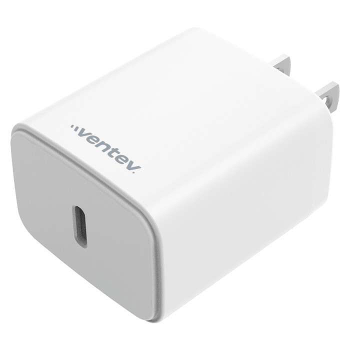 Ventev 20W ULTRAFAST USB-C Universal Wall Charger with USB-C to Apple Lightning Cable White