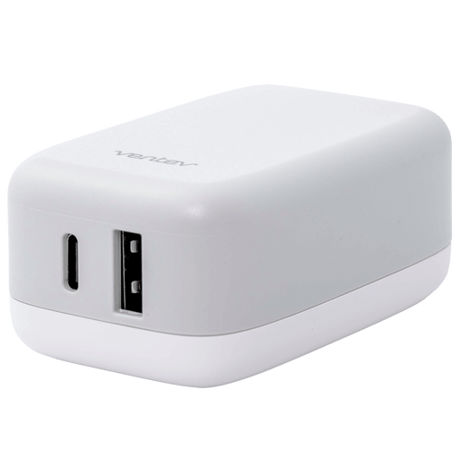 Ventev 27W Dual USB C and USB A Wall Charger White