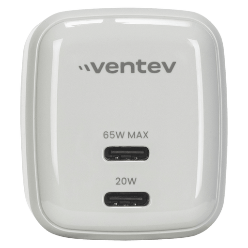 Ventev 65W ULTRAFAST USB-C Universal Dual GaN Mini Wall Charger