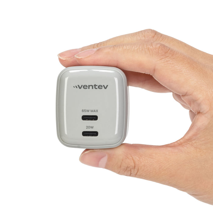 Ventev 65W ULTRAFAST USB-C Universal Dual GaN Mini Wall Charger