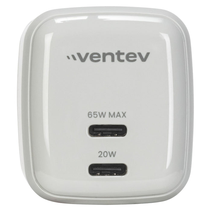 Ventev 65W ULTRAFAST USB-C Universal Dual GaN Mini Wall Charger