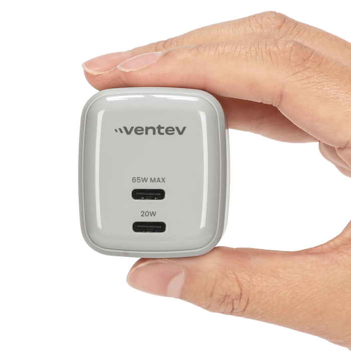 Ventev 65W ULTRAFAST USB C Universal Dual GaN Mini Wall Charger