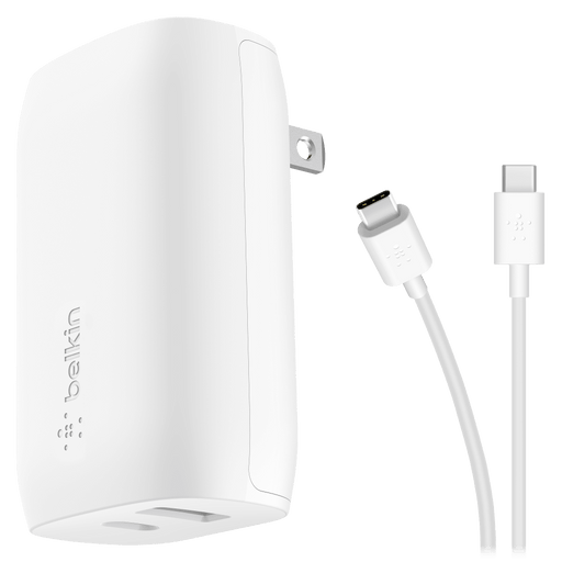 Belkin Dual Port USB A and USB C PD 37W Wall Charger with PPS