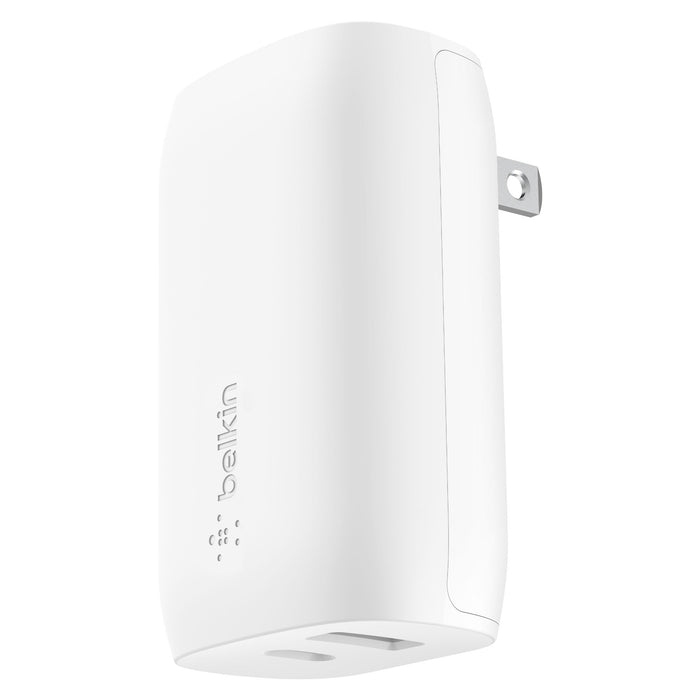Belkin Dual Port USB A and USB C PD 37W Wall Charger with PPS White