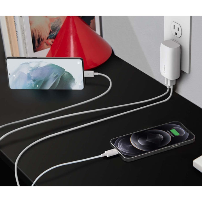 Belkin Dual Port USB A and USB C PD 37W Wall Charger with PPS White