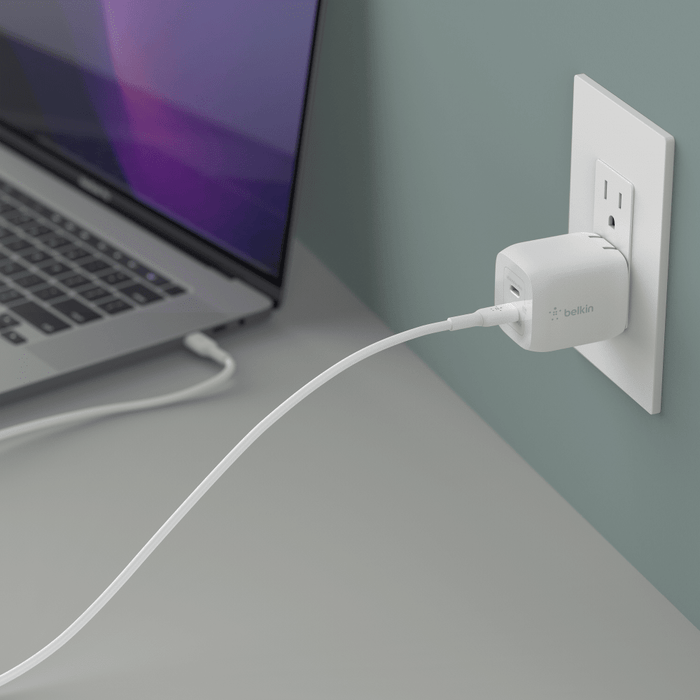 Belkin Dual Port USB C PD Wall Charger with PPS 45W White