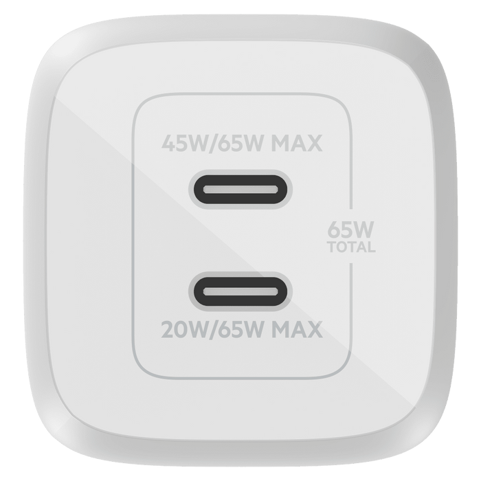 Belkin 65W Dual USB C GaN Wall Charger with PPS and USB C to USB C Cable