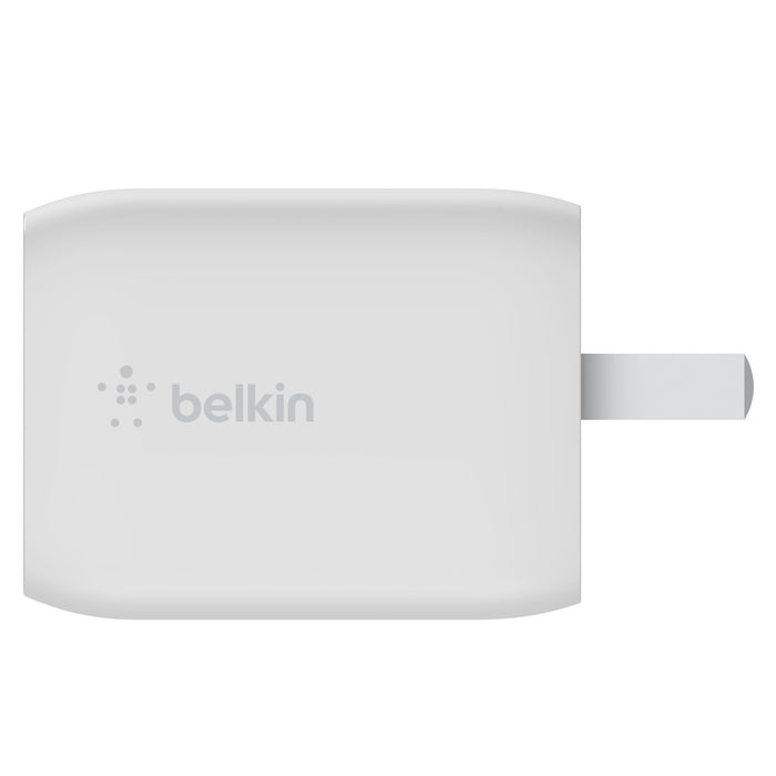 Belkin 65W Dual USB C GaN Wall Charger with PPS and USB C to USB C Cable White
