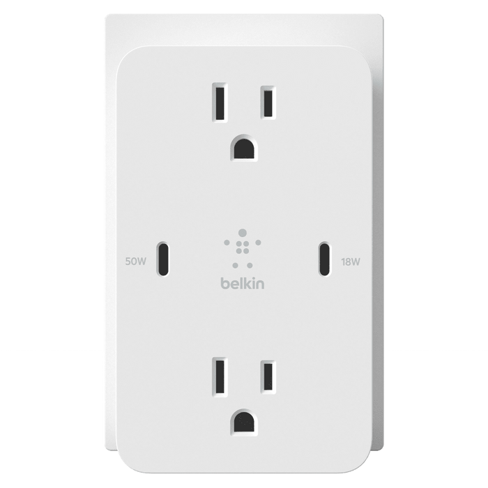 Belkin BoostCharge GaN USB C Wall Plate 68W White