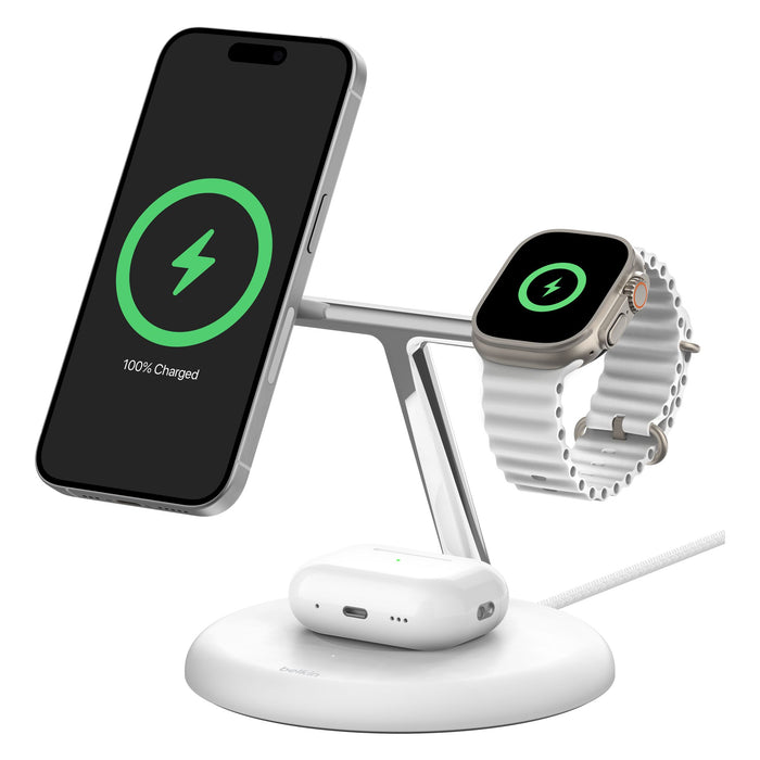 Belkin BoostCharge Pro 3-in-1 Magnetic Wireless Charging Stand with Qi2 15W