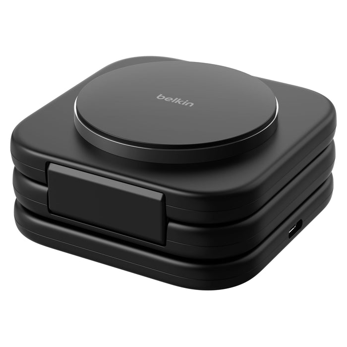 Belkin BoostCharge Pro 3-in-1 Magnetic Wireless Charging Travel Pad with Qi2 15W Black