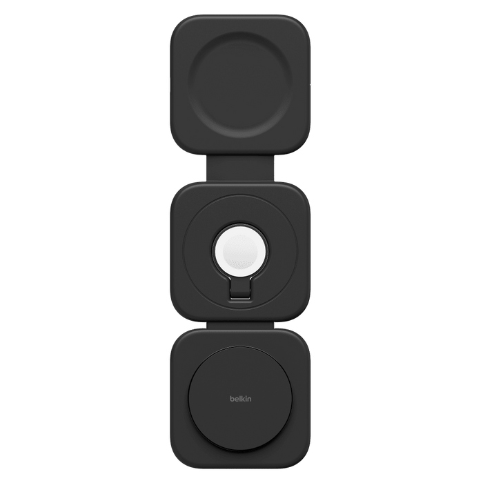 Belkin Boost Charge Pro 3 in 1 Wireless Charging Travel Pad with Qi2 Black