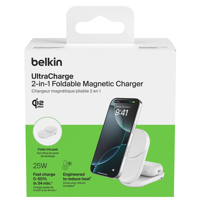 Belkin UltraCharge 2-in-1 Foldable Magnetic Charger with Qi2 25W