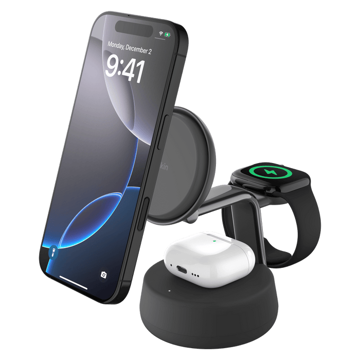 Belkin 3-in-1 Qi2 Magnetic Charging Dock 25W