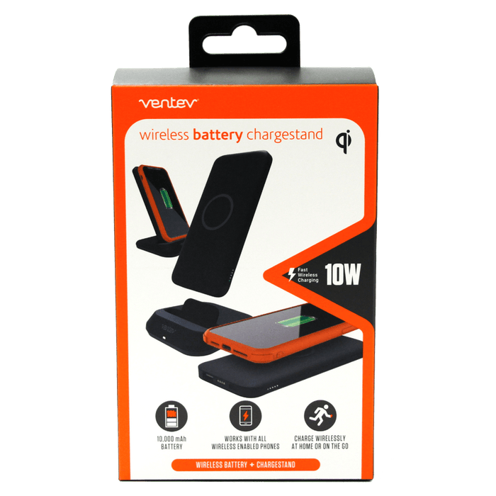 Ventev wireless battery charge stand 10W 10,000 mAh Black